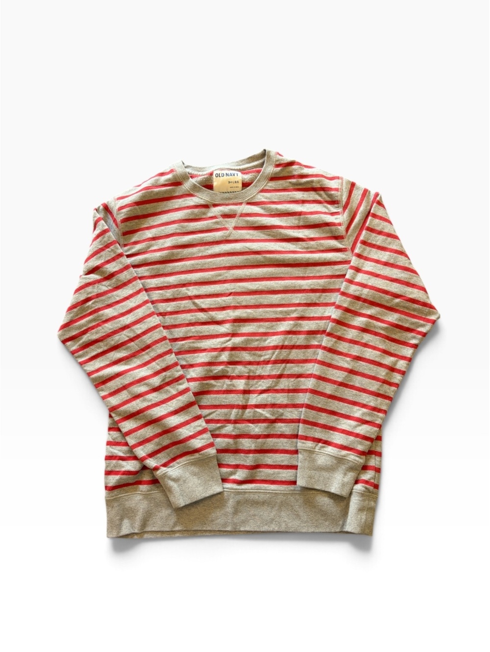 Old Navy Red & Gray Striped Crewneck Sweatshirt ❤️🩶